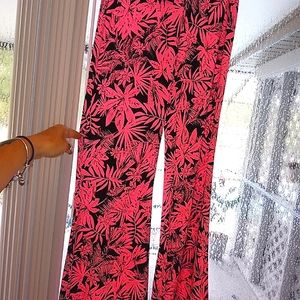 Fashion Nova pink black Miami print stretchy dress pant size large